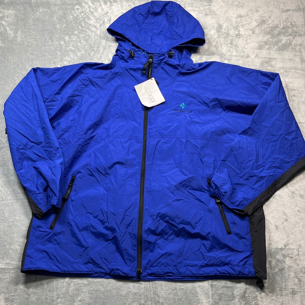North End Windbreaker Mens Blue TECHNO Lite Packable Water Resistant Jacket 2XL